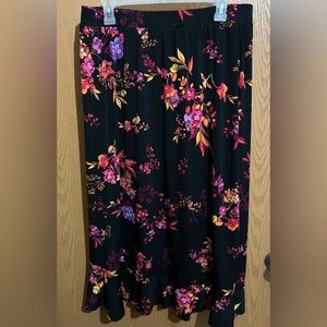Black floral skirt